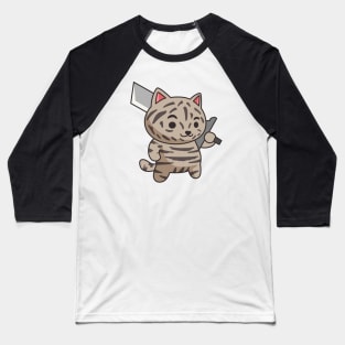 Warrior Cat with Big Sword Baseball T-Shirt